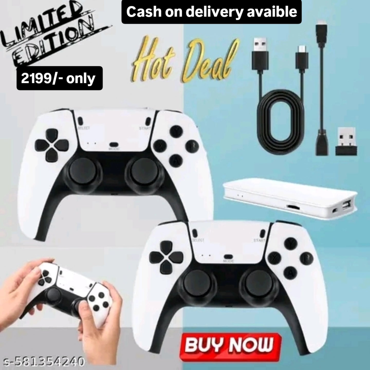M15 PS5 Wireless Video Game Console, 4K HD Game Stick for TV, Retro Gaming System